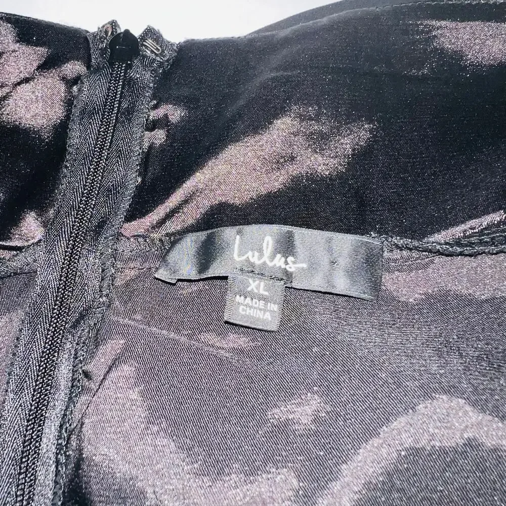 Lulus Classic Grace Spagetti Strap Front Split Maxi Dress Size XL Black - Picture 5 of 8